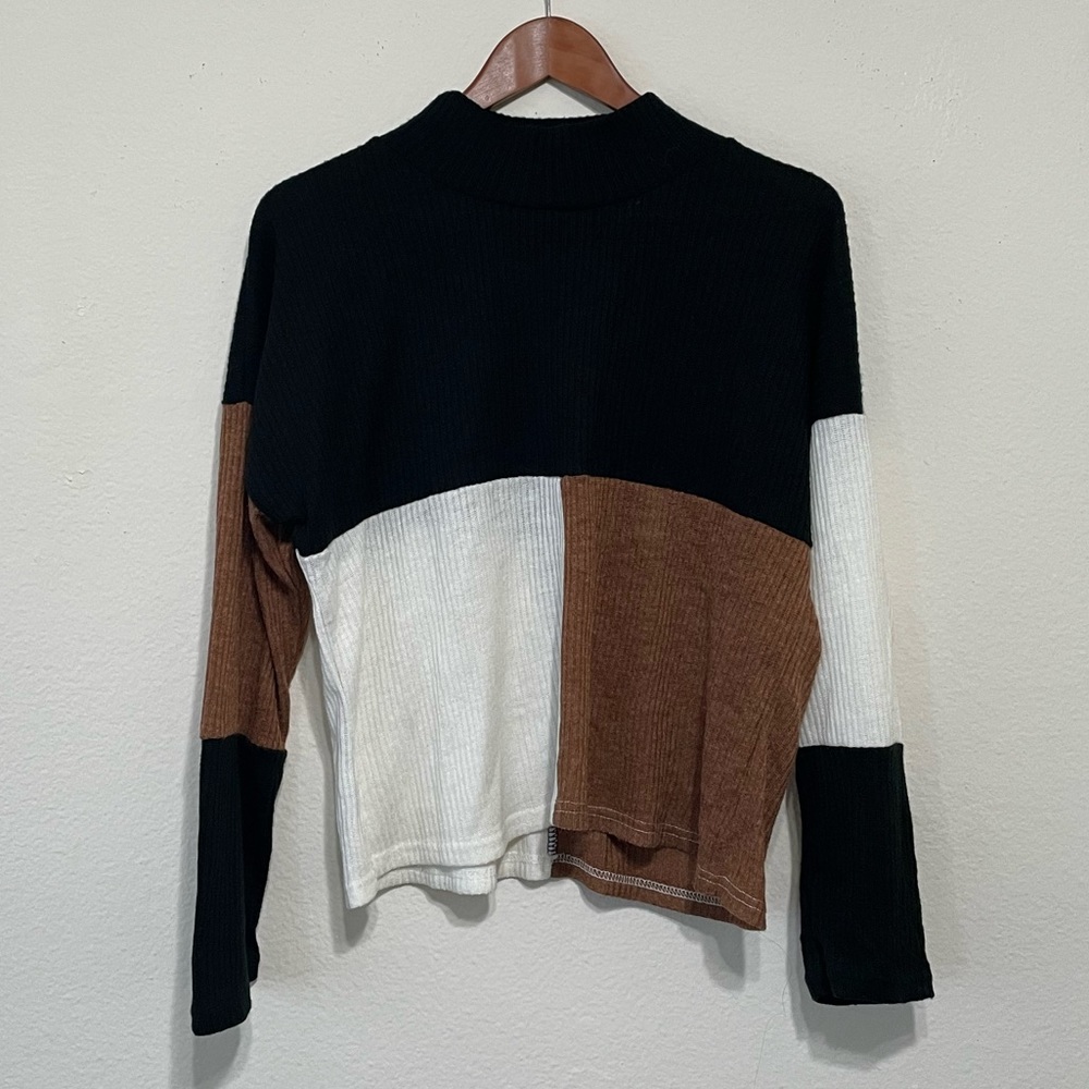 Colorblock Turtle Neck Shirt